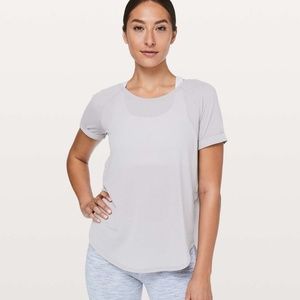 Lululemon Open Up Tie Back Tee Heathered Lavender